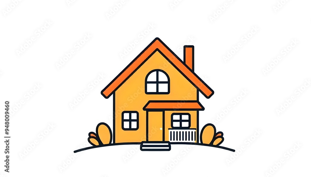 Fototapeta premium House icon drawing isolated on a white background