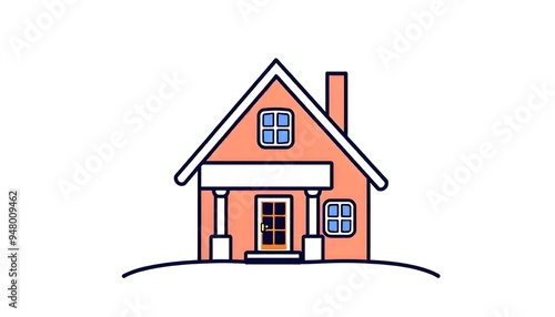 House icon drawing isolated on a white background