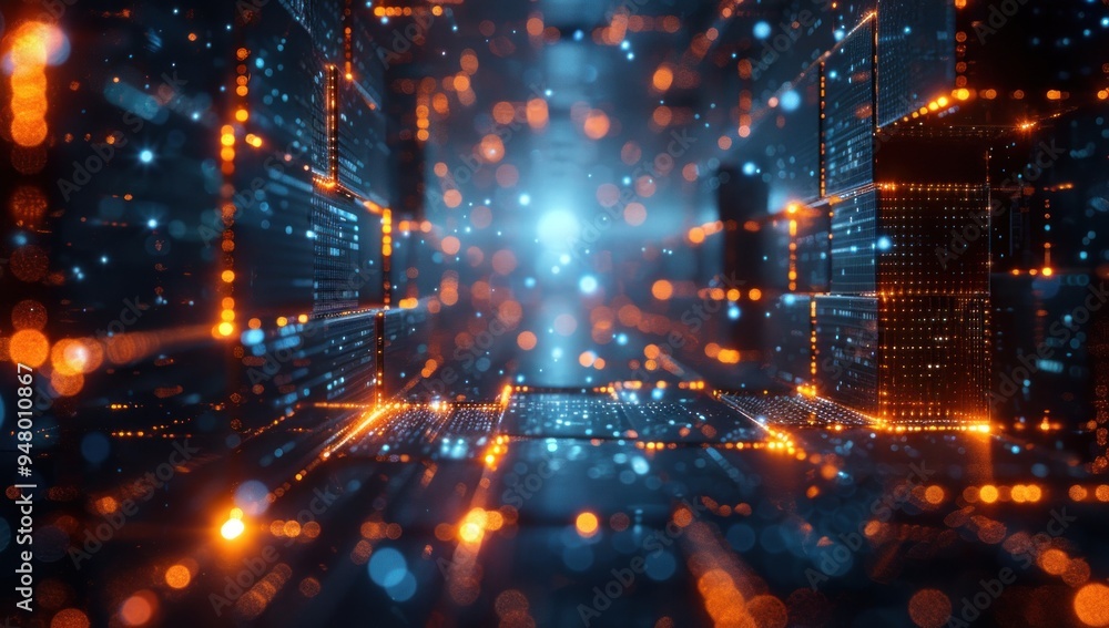 Abstract Digital Tunnel of Light