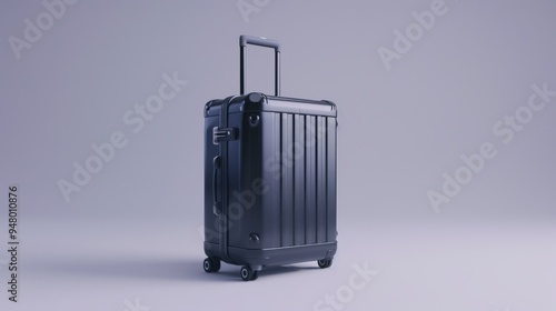 Wheeled suitcases hand luggage spinner bags set airplane baggage isolated on white