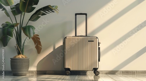 Wheeled suitcases hand luggage spinner bags set airplane baggage isolated on white
