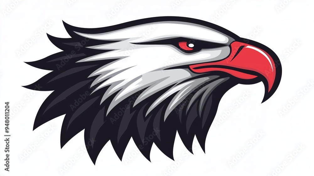 Fototapeta premium Stylized Illustration of a Majestic Eagle Head in Profile