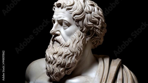 Statue of Greek philosopher Plato. Plato is a central figure in the history of Ancient Greek philosophy.