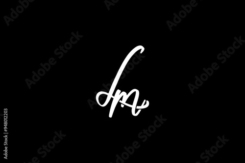 LM Initial letter,overlapping Shape Signature Monogram elegant monogram logo