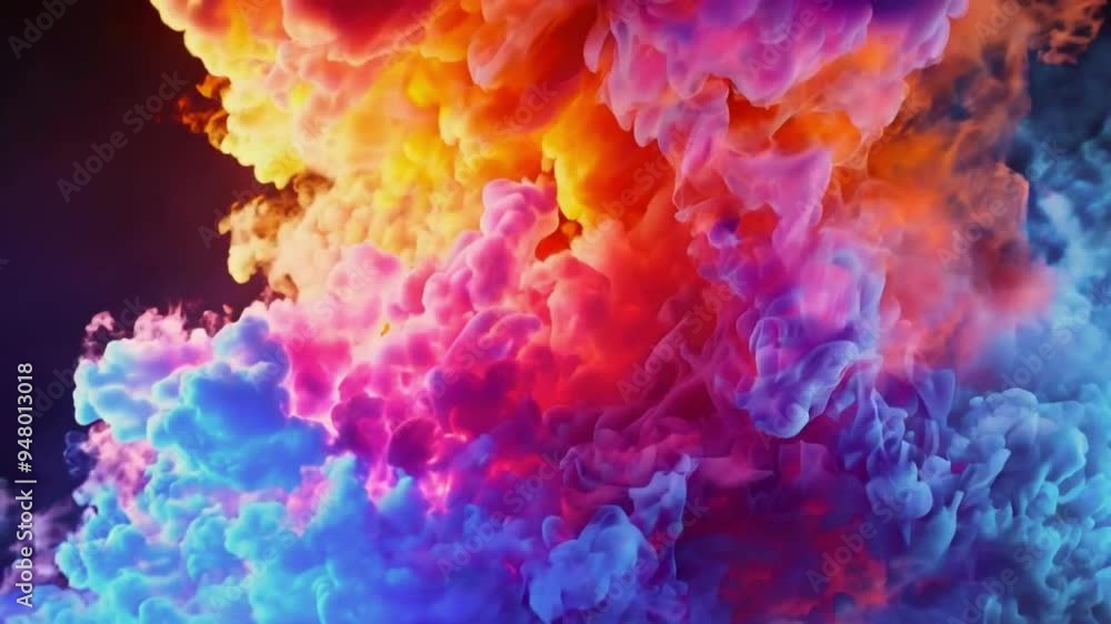 Vibrant Smoke in Rainbow Hues Creating a Stunning Visual - 4K Vibrant Smoke in Rainbow Hues Creating a Stunning Visual - 4K
