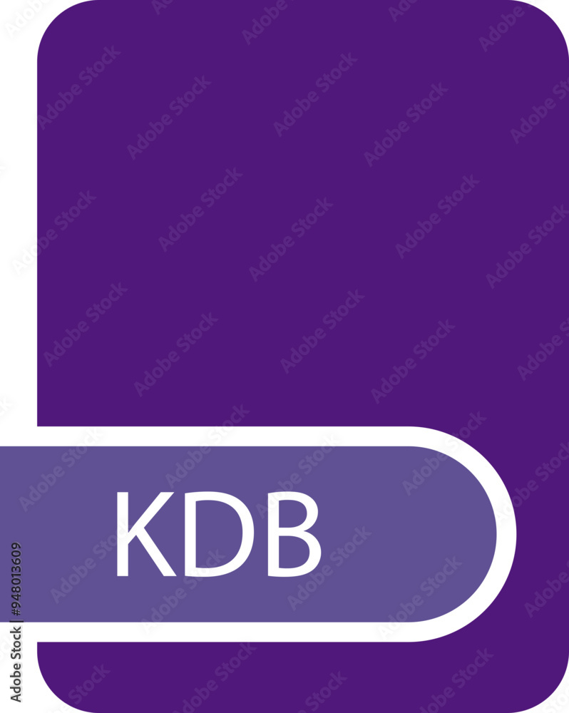 KDB File format icon with contour KDB File format icon with contour