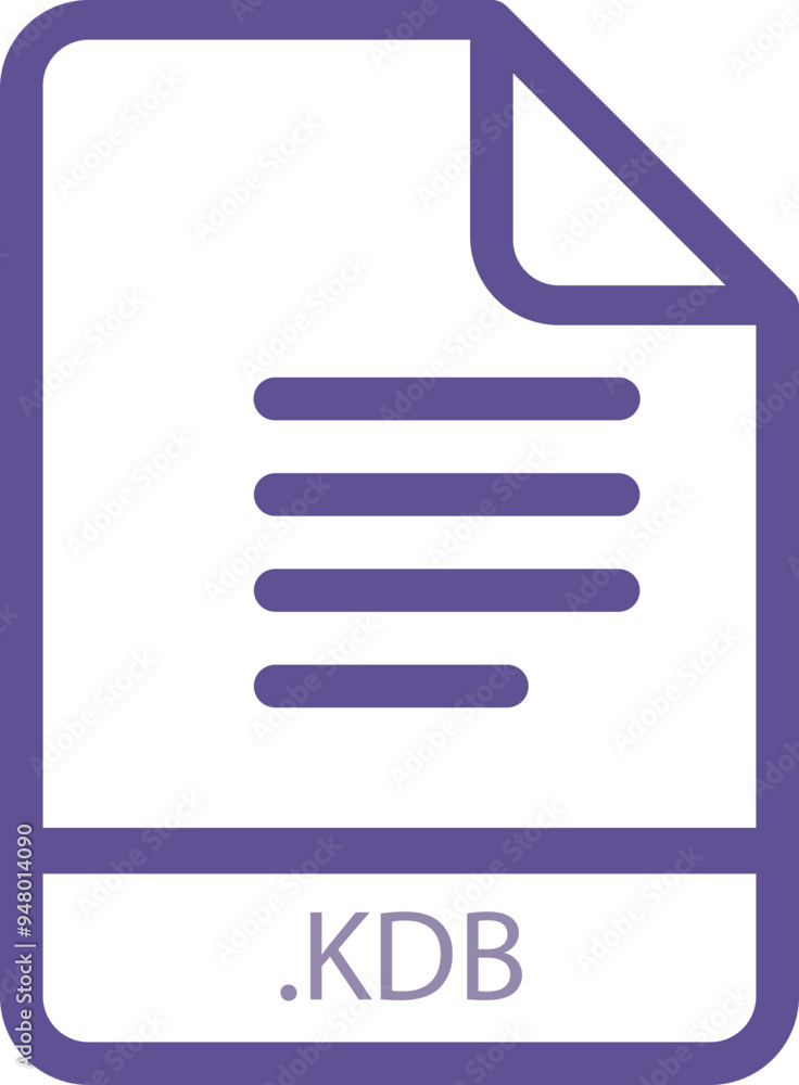 KDB File minimal icon with symbol KDB File minimal icon with symbol