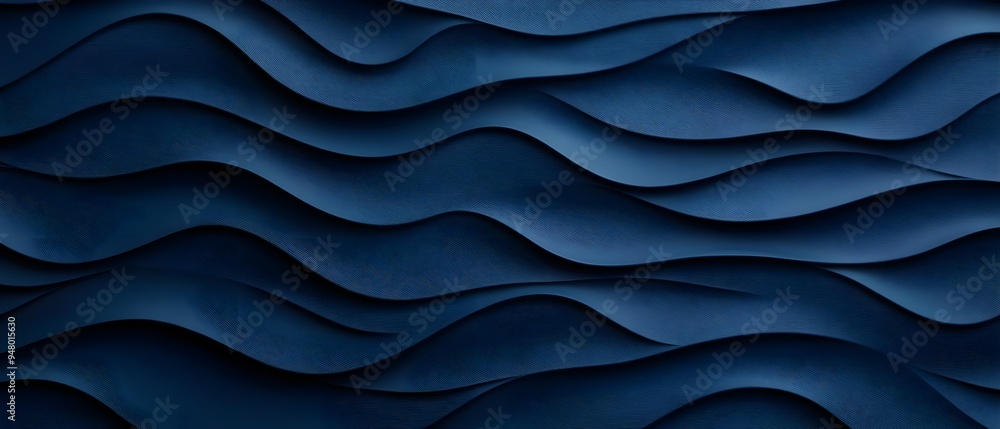 Obraz premium A stunning abstract background featuring flowing waves in deep blue tones, perfect for digital design and artistic projects.