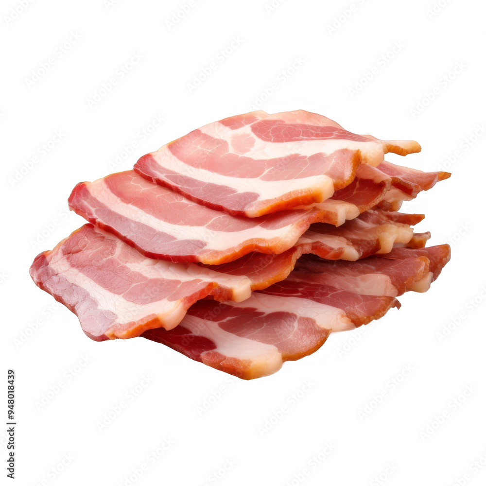 Cooked Bacon Isolated on a Transparent Background Cooked Bacon Isolated on a Transparent Background