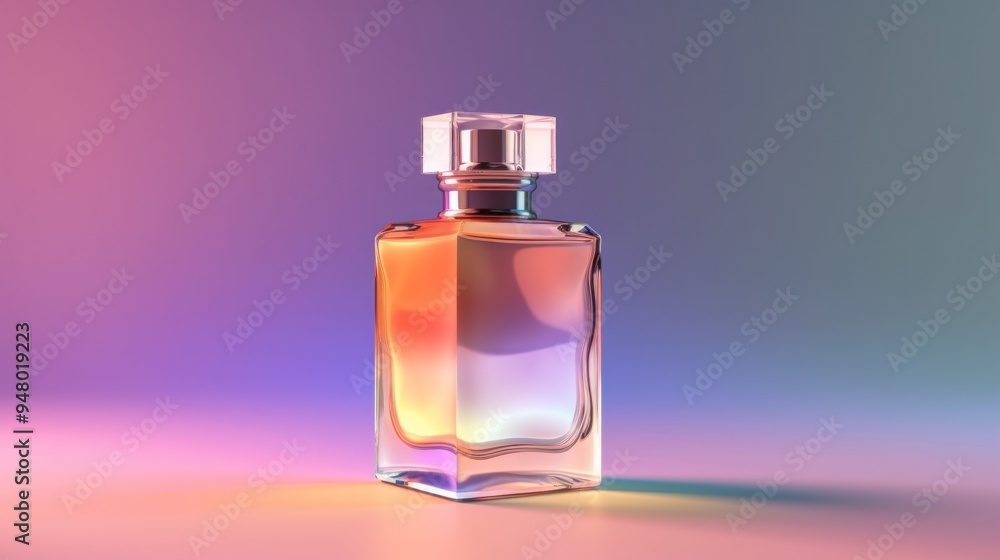 Perfume Bottle on Colored Background Perfume Bottle on Colored Background