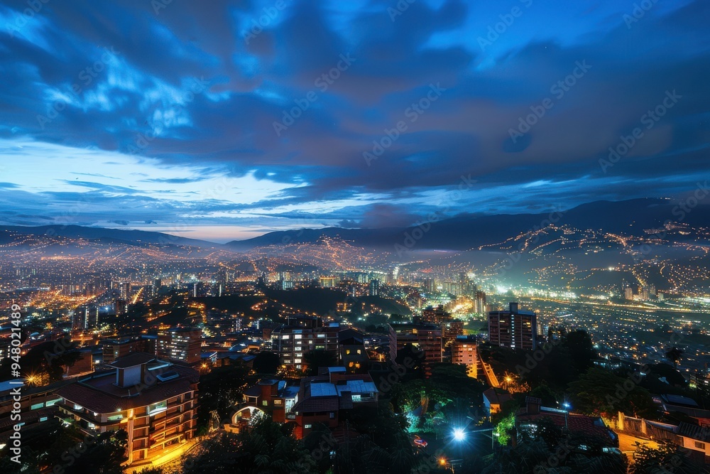 Beautiful view of the city at twilight - travel destination concepts Beautiful view of the city at twilight - travel destination concepts