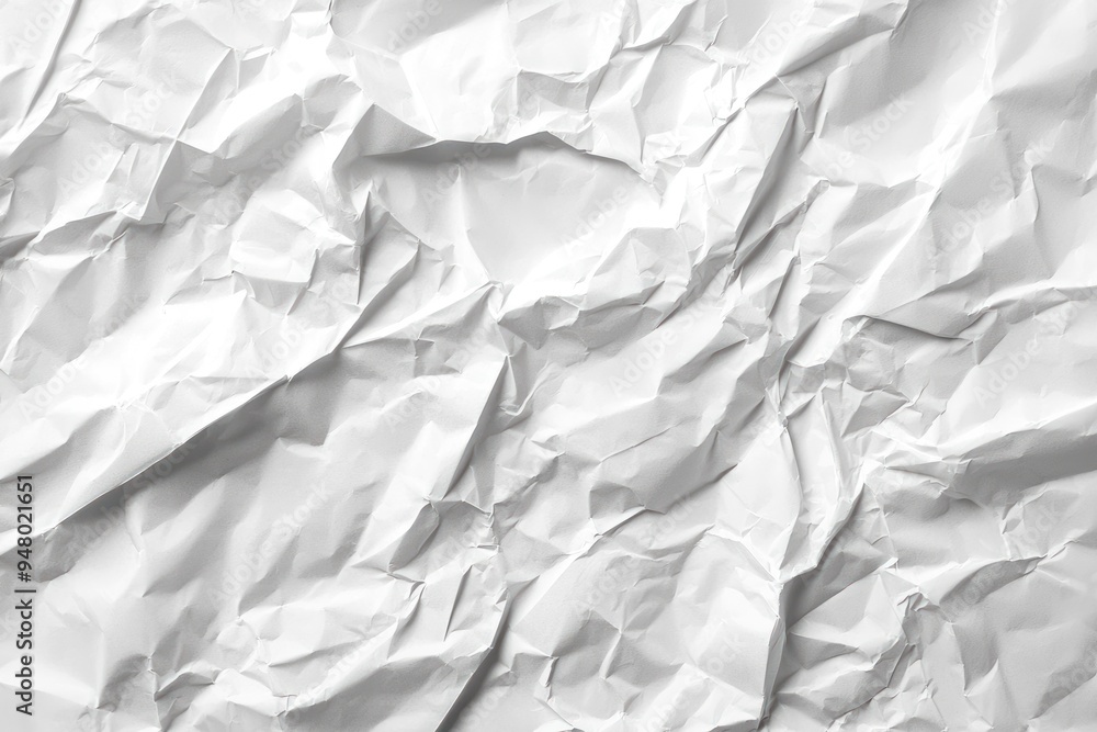 Obraz premium Crumpled white paper texture background with detailed creases and rough surface Generative AI