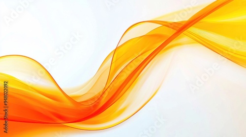 Abstract yellow and white gradient wave pattern with smooth flowing lines Generative AI