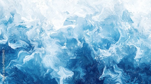 Abstract ocean waves with frothy white foam in motion Generative AI