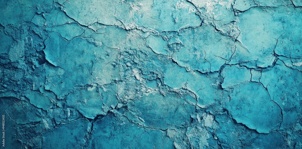 Distressed blue wall with heavy peeling paint and rough texture Generative AI Distressed blue wall with heavy peeling paint and rough texture Generative AI