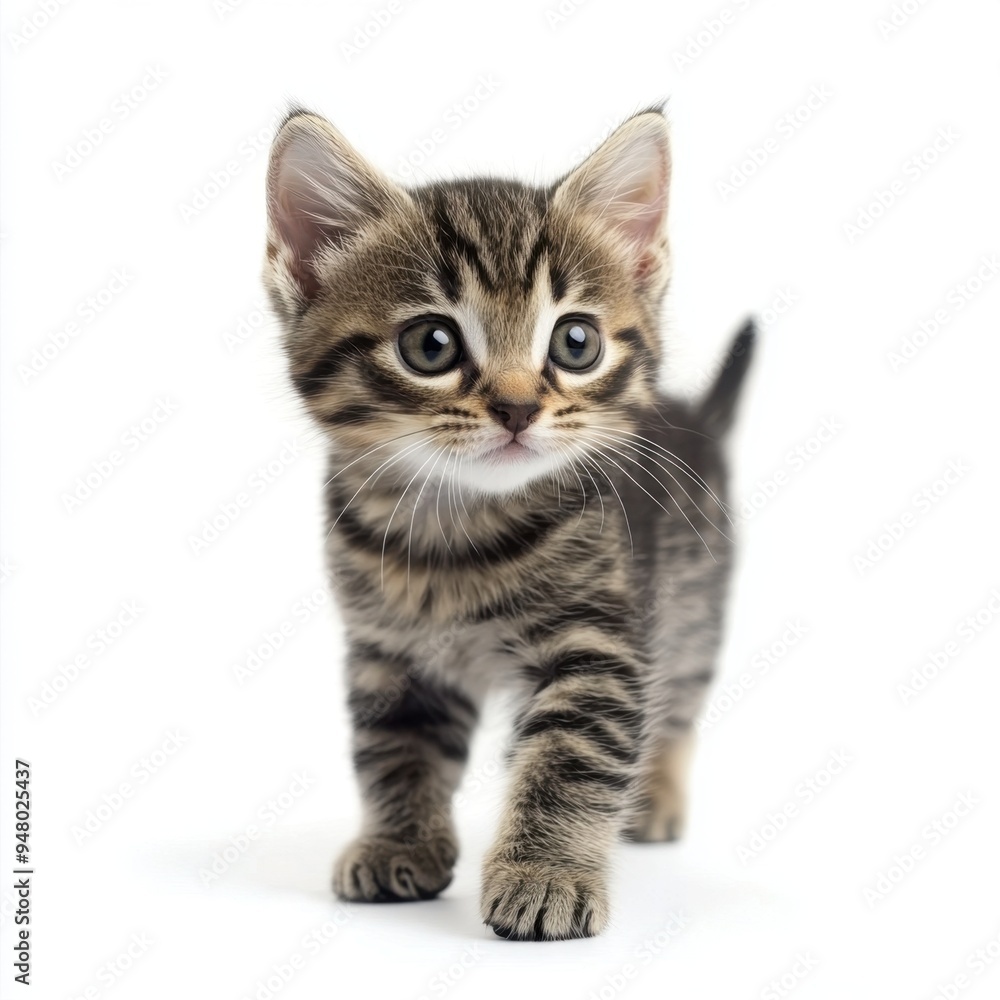 Cat kitten in motion pose transparent background