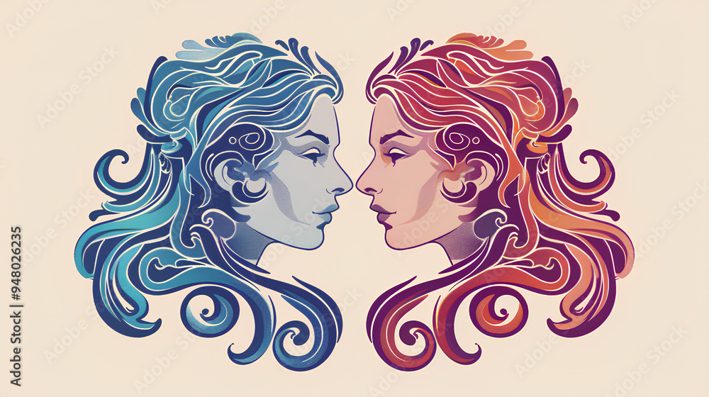 gemini zodiac icon with colored background gemini zodiac icon with colored background