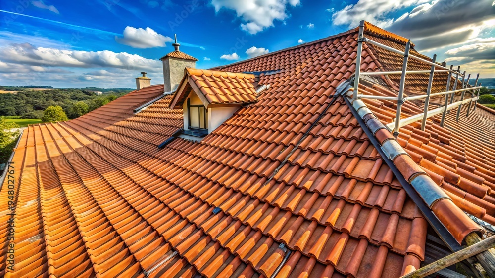 Expertly repaired and restored, a weathered roof shines with new vitality, its refreshed tiles and secure fixtures promising years of protection and safety.