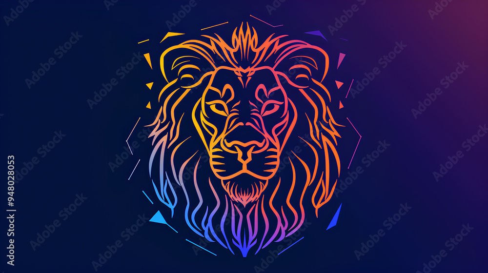 leo zodiac icon with colored background leo zodiac icon with colored background
