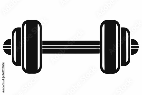 Dumble icon silhouette for exercise, Gym dumble vector illustration photo