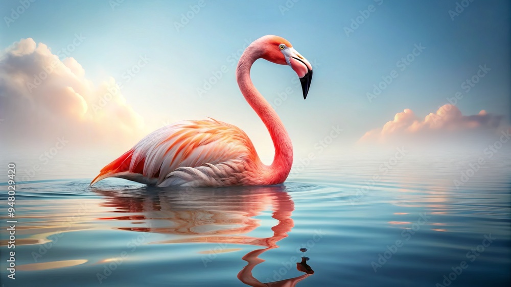 Fototapeta premium flamingo+float+isolated