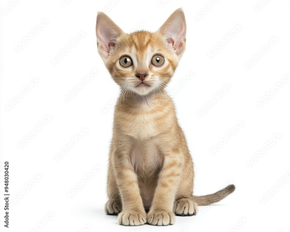 Obraz premium Cat kitten in motion pose transparent background
