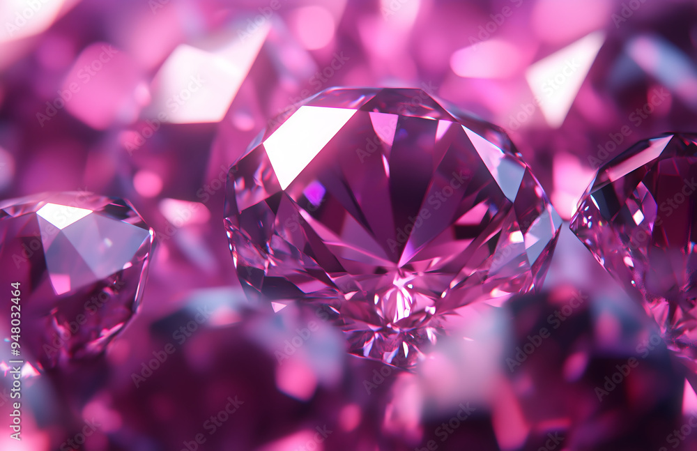 Pink diamonds 3D render abstract background Delicate and Precious Concept Pink diamonds 3D render abstract background Delicate and Precious Concept