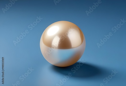 Golden Pearl Perlmut Sphere Ball Round Object Iridescent Isolated Luxury Background