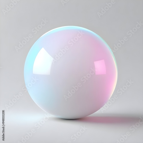 White Pearl Perlmut Sphere Ball Round Object Iridescent Isolated Luxury Background photo