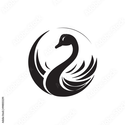 Goose logo template isolated brand identity icon Vector Image on white background