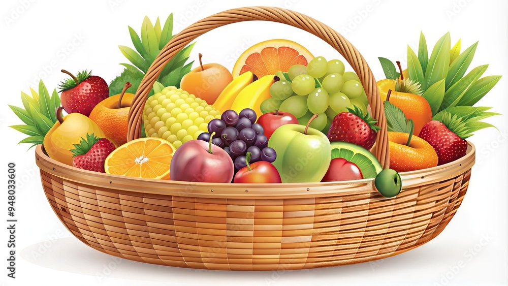 fruit+basket+vector fruit+basket+vector