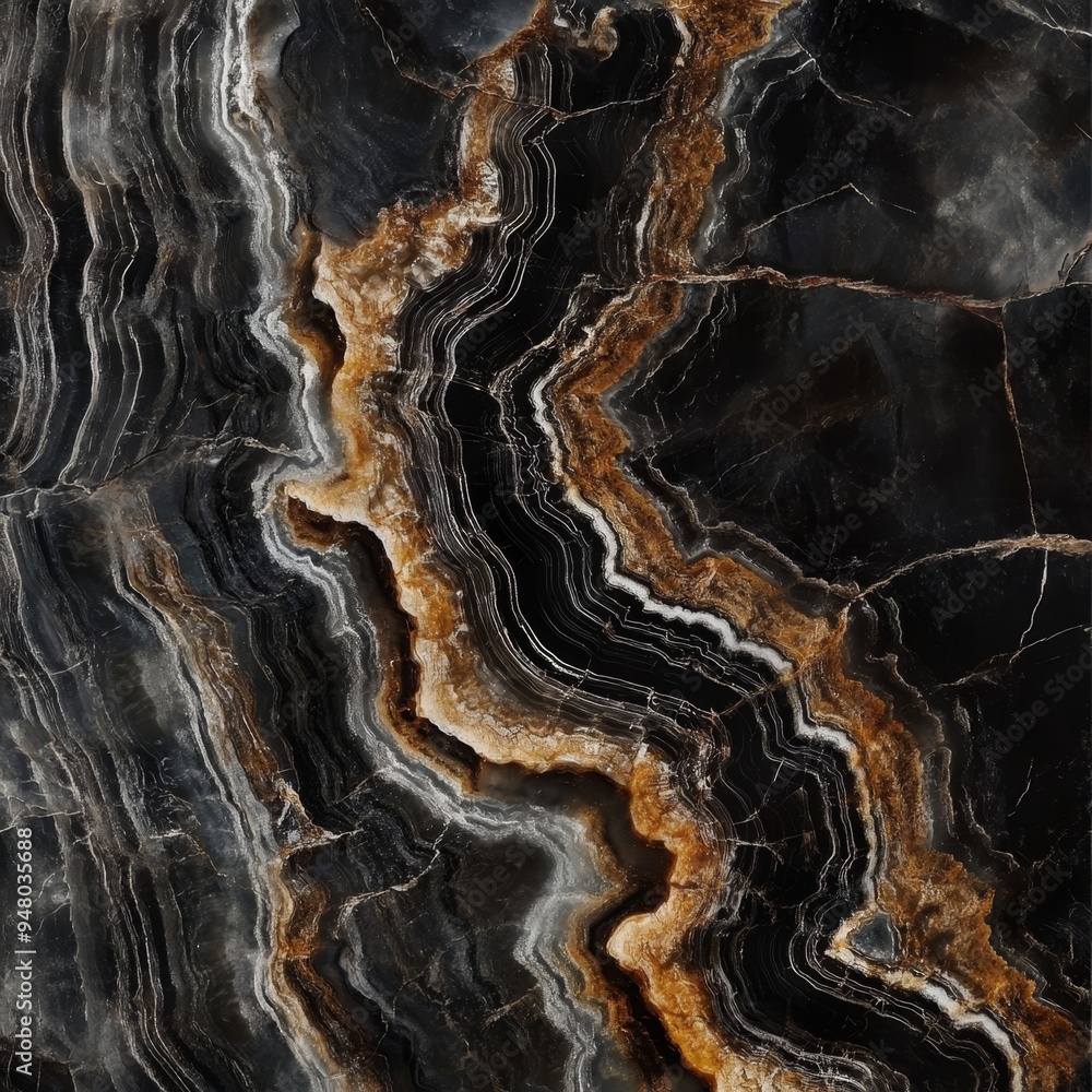 Richly detailed black and gold marble texture showcasing natural patterns and veins Richly detailed black and gold marble texture showcasing natural patterns and veins