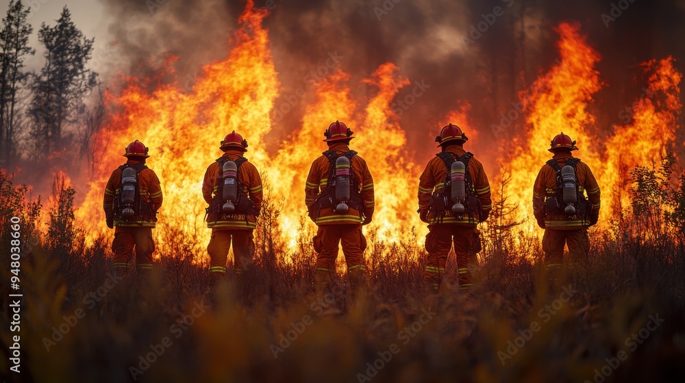 fireman fighting a great fire. fireman fighting a great fire.