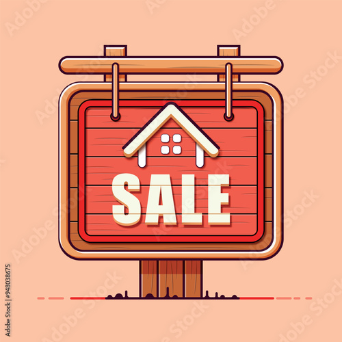 SALE house vector flat style illustration 