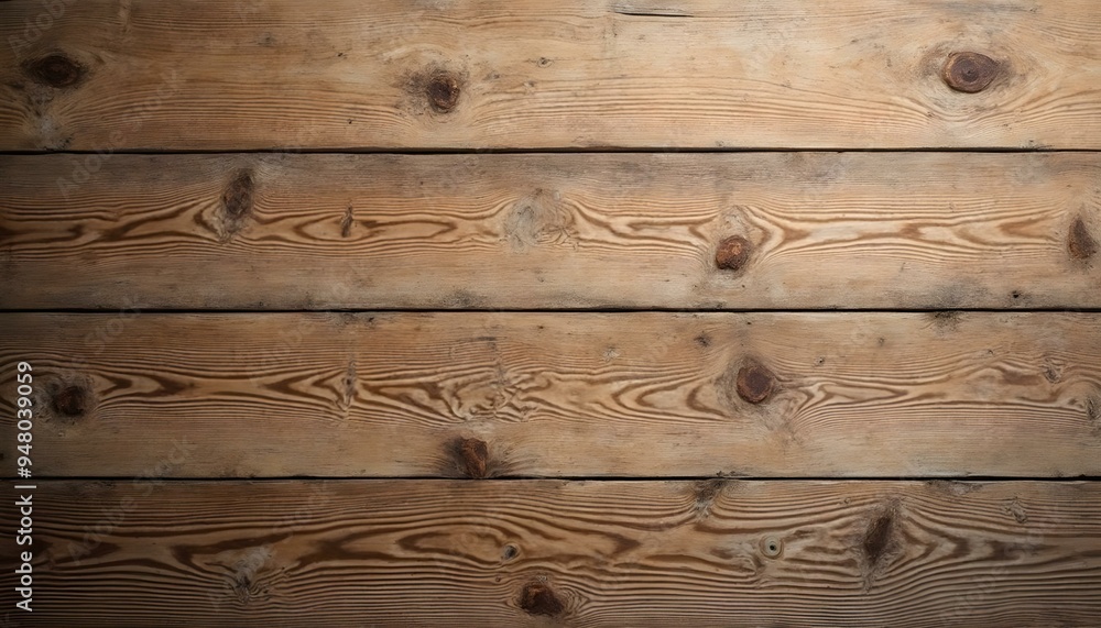 Naklejka premium Close-up of a wooden floor highlighting the detailed grain and natural layers, showcasing the texture and craftsmanship.