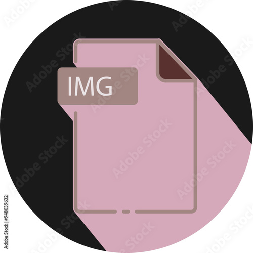 IMG File fomat minimal icon with circle outside photo