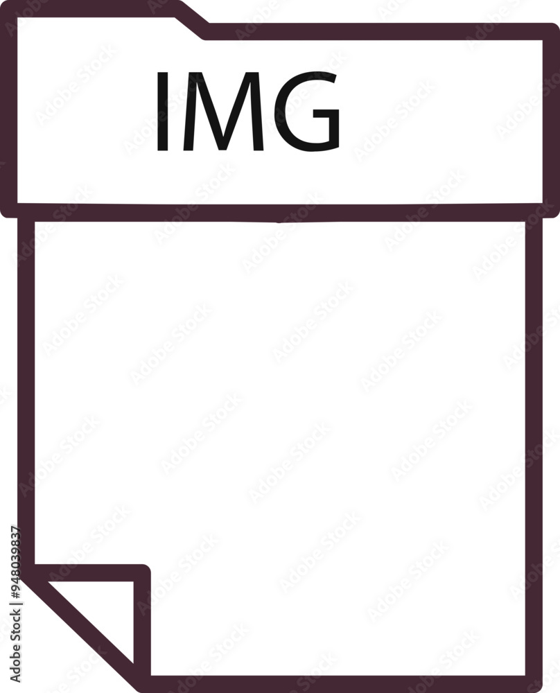Obraz premium IMG File format minimal icon with thick outline