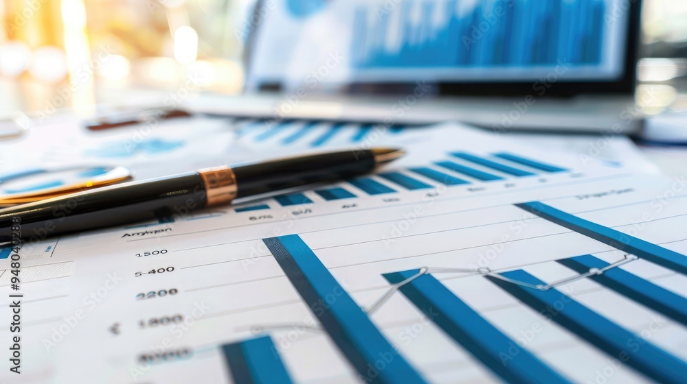 Financial report data of business operations balance sheet and income statement as Fintech concept. . Financial report data of business operations balance sheet and income statement as Fintech concept. .