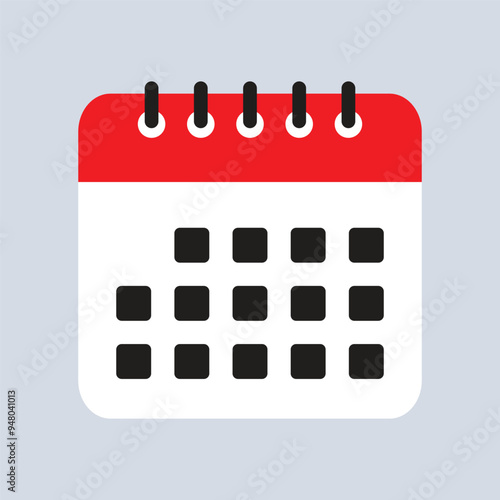 Vector illustration of red calendar icon