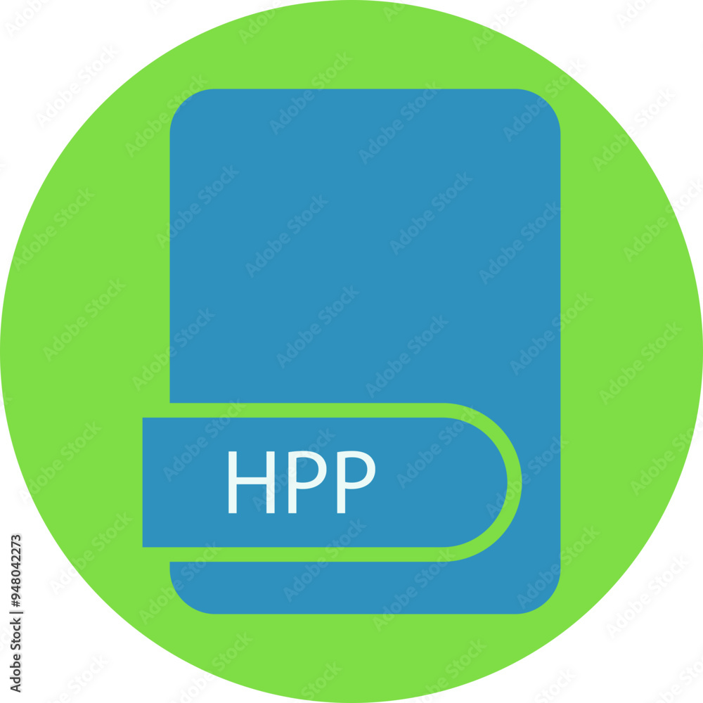 HPP File format icon circular shape HPP File format icon circular shape