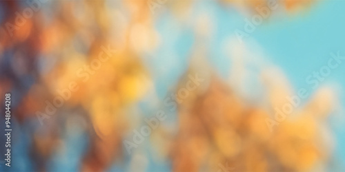 Vector autumn background, blur and bokeh effect	