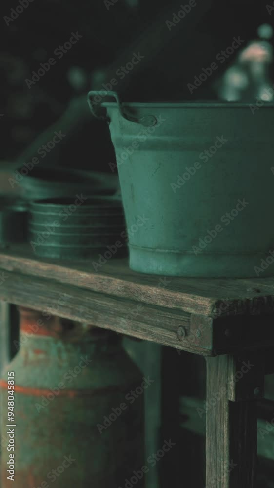 Ancient house interior in dark light Ancient house interior in dark light