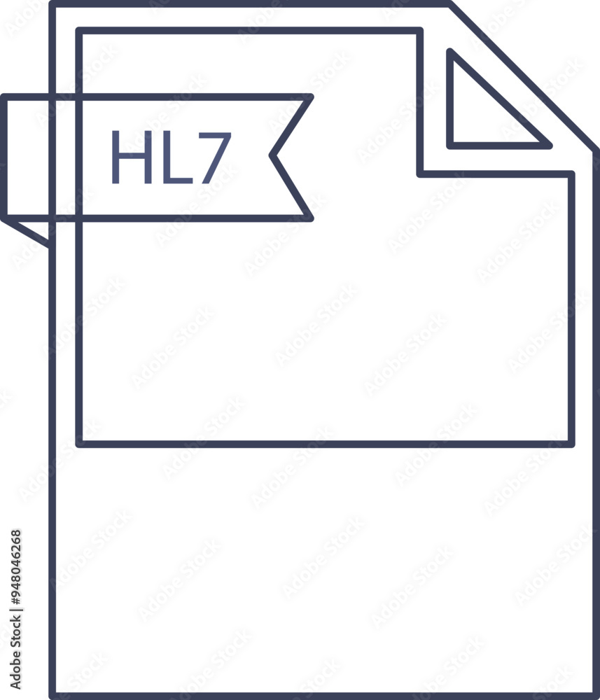 HL7 File format icon black outline and light color text HL7 File format icon black outline and light color text