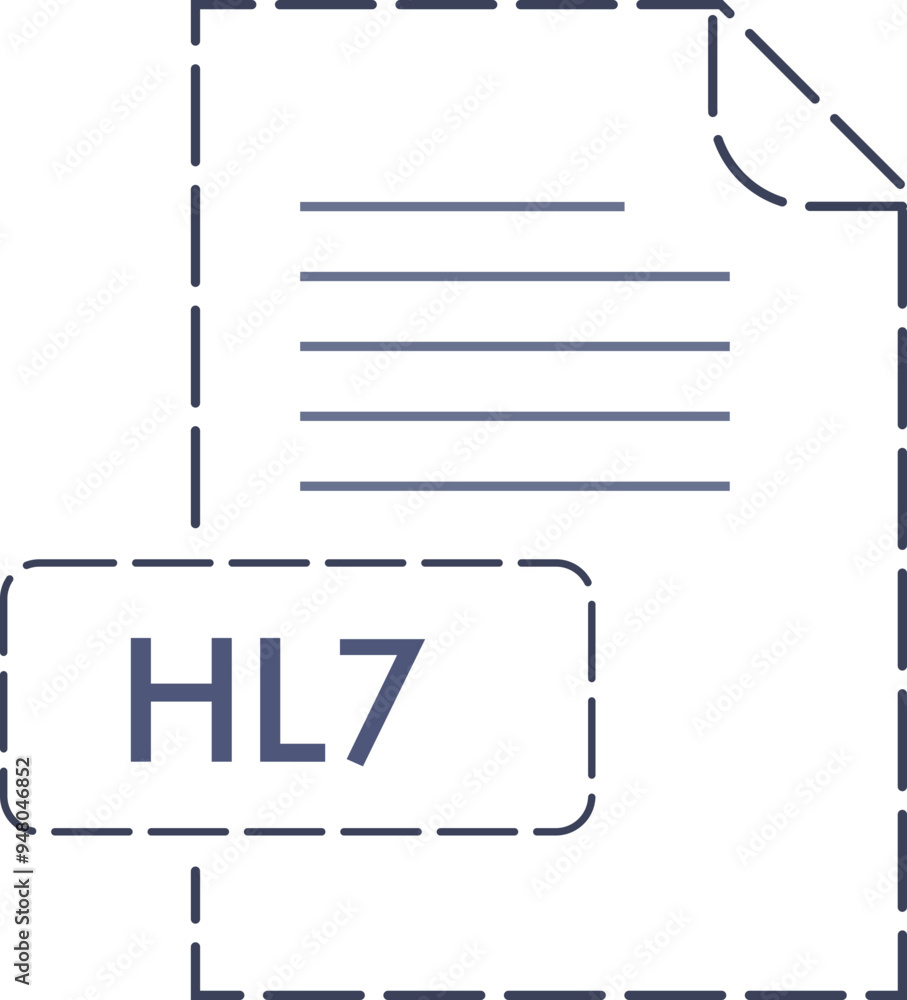 HL7 File format icon rounded dashed outline HL7 File format icon rounded dashed outline