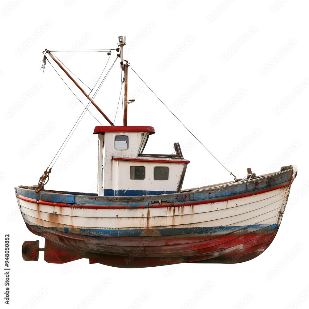 old fishing boat isolated on white background old fishing boat isolated on white background