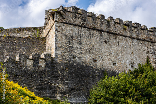 Ancient Austrian Carinthian fortress Landskron in the Alps with vineyards and picturesque view photo