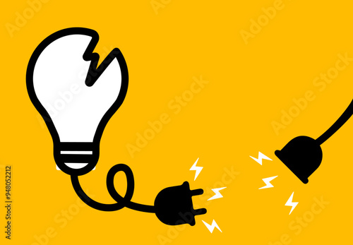 Power outage electricity off illustration