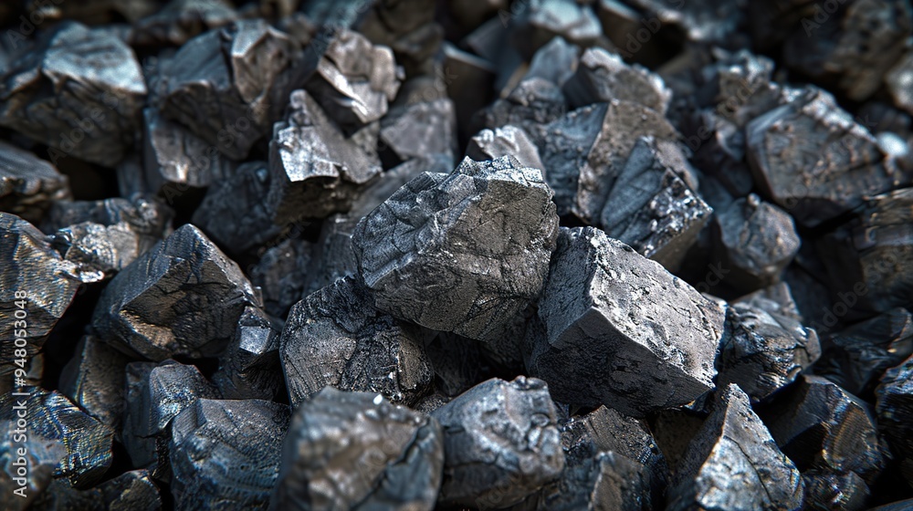 Close-Up of Rough Black Coal Rocks Close-Up of Rough Black Coal Rocks