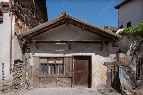 Historical Beypazarı district of Ankara. Magnificent historical buildings. Historical wooden and stone buildings from the Ottoman period in Beypazarı district. Beypazarı historical mansions.