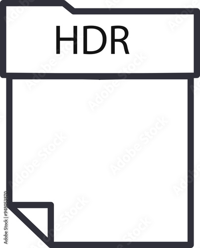 HDR File format minimal icon with thick outline